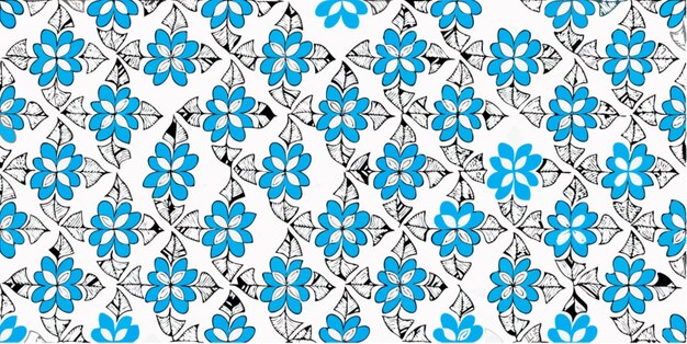 El patrón de las flores azules