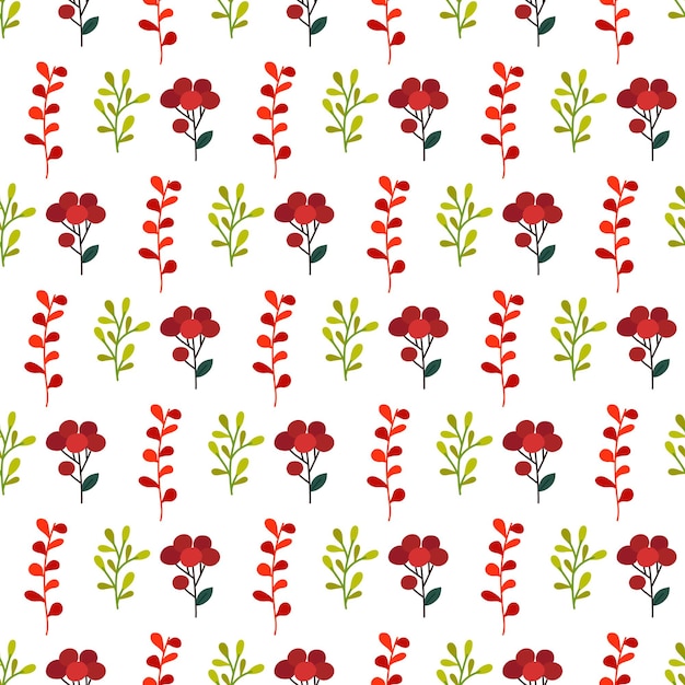 Patrón de flores de color pequeño vector libre con hoja