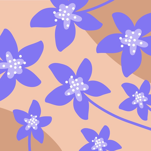 Patrón de flores de colores otoñales. Ilustración de vector plano dibujado a mano.