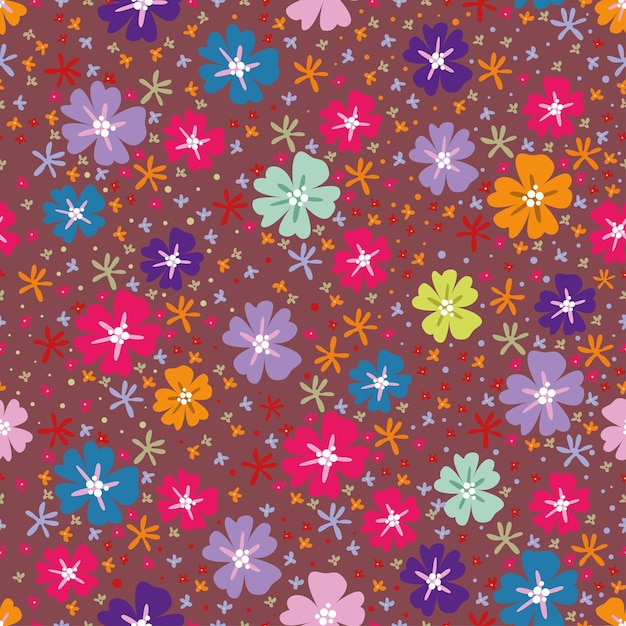un patrón de flores coloridas con diferentes colores