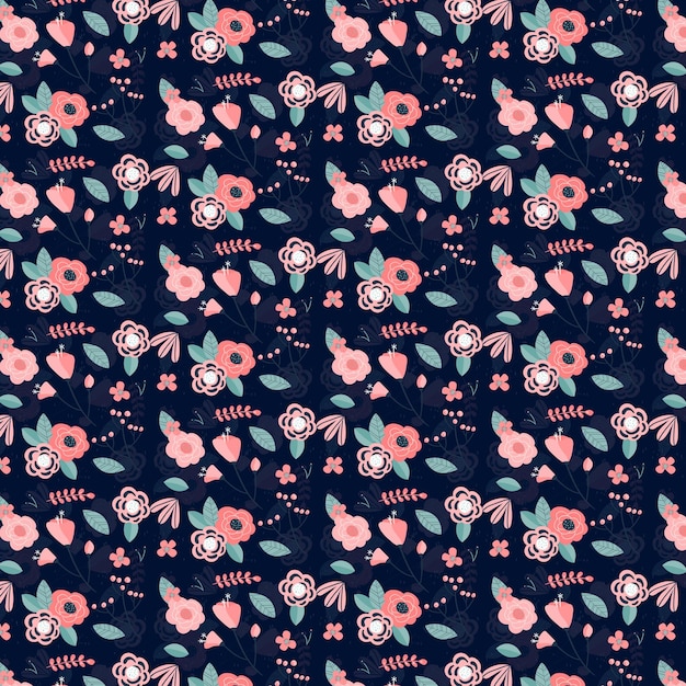 un patrón de flores coloridas con la palabra amor en rosa y azul