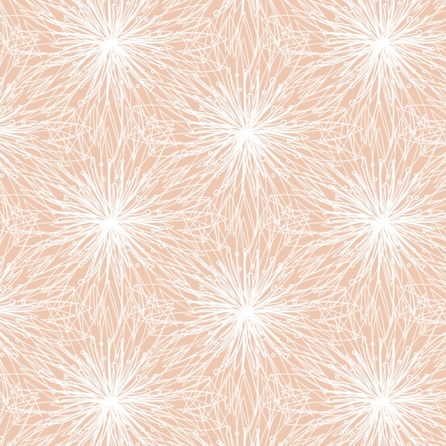 Patrón de flores de contorno blanco sobre fondo rosa claro