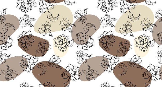 Patrón de flores sin costuras, dibujo a mano, patrón floral, estampado textil