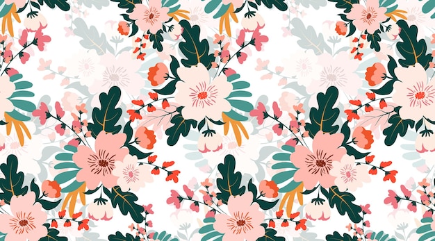 Patrón de flores sin costuras en el vector