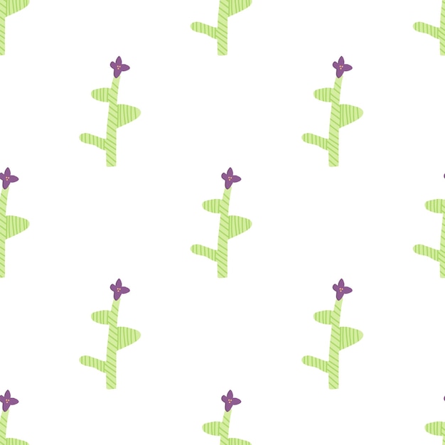 Patrón de flores dibujadas a mano de estilo infantil vectorial sin costuras Ideal para cubiertas textiles de tarjetas de felicitación