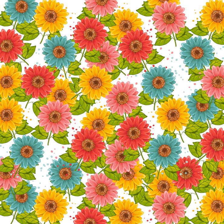 Vector patrón de flores para diseño y diseño de invitación de papel tapiz.