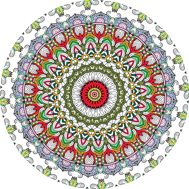 Patrón de flores de estilo mandala brillante étnico. Patrones de Terapia Antiestrés