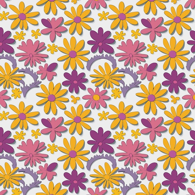 Vector patrón de flores con hojas ramos de flores composiciones de flores patrón floral