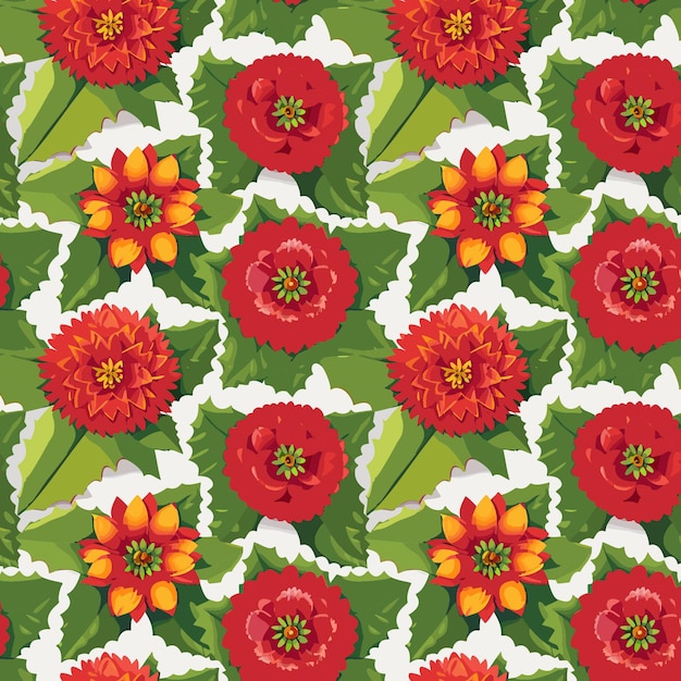 Patrón de flores con hojas ramos de flores composiciones de flores patrón floral