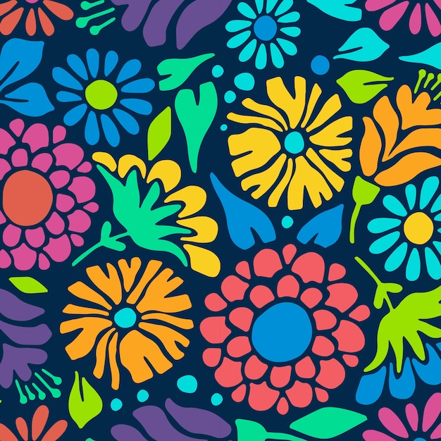Patrón de flores maravilloso dibujado a mano