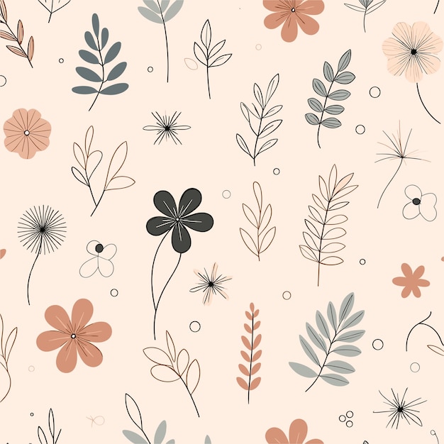 patrón de flores minimalistas