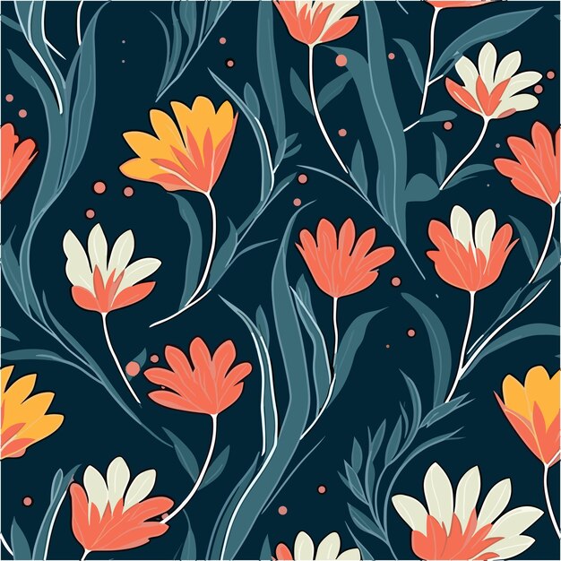 Patrón de flores de moda Vector