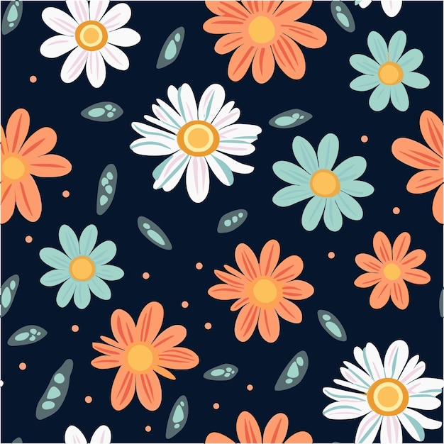 Patrón de flores de moda Vector