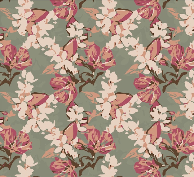 patrón de flores papel tapiz sin costuras diseño ilustración ornamento decoración