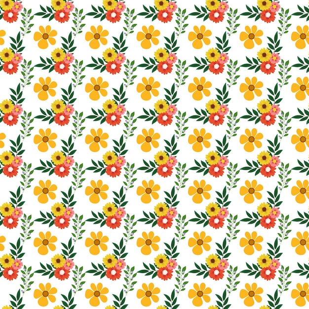 Patrón de flores pequeñas de color vectorial libre