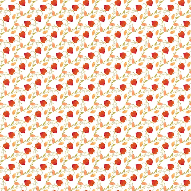 Patrón de flores pequeñas con hojas en vector