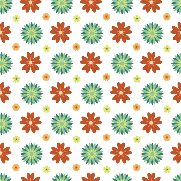 Patrón de flores pequeñas planas y coloridas de vector libre