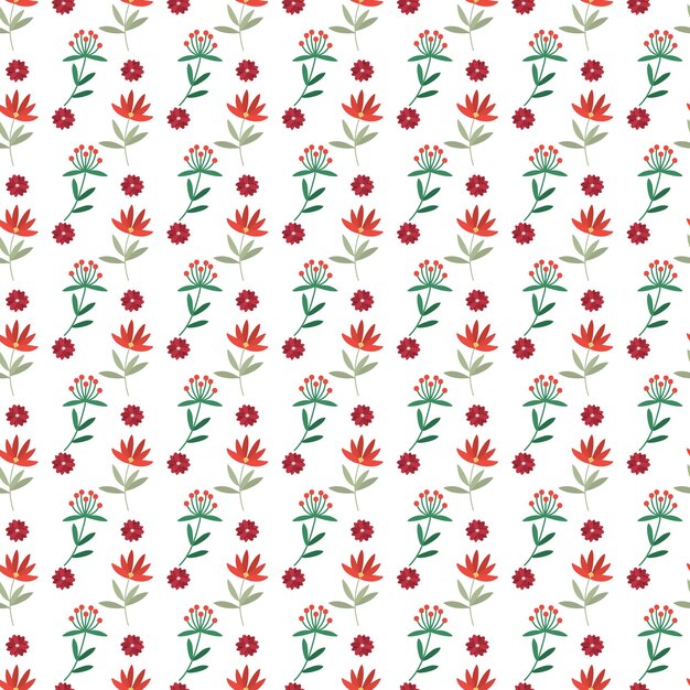 Patrón de flores pequeñas planas de vector libre