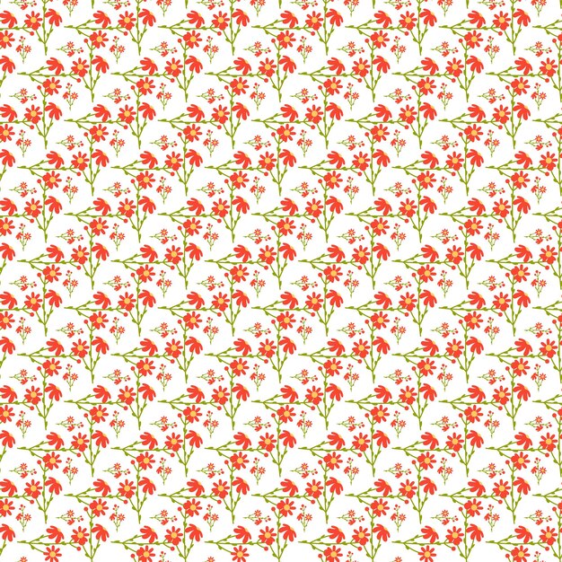 Patrón de flores pequeñas planas de vector libre