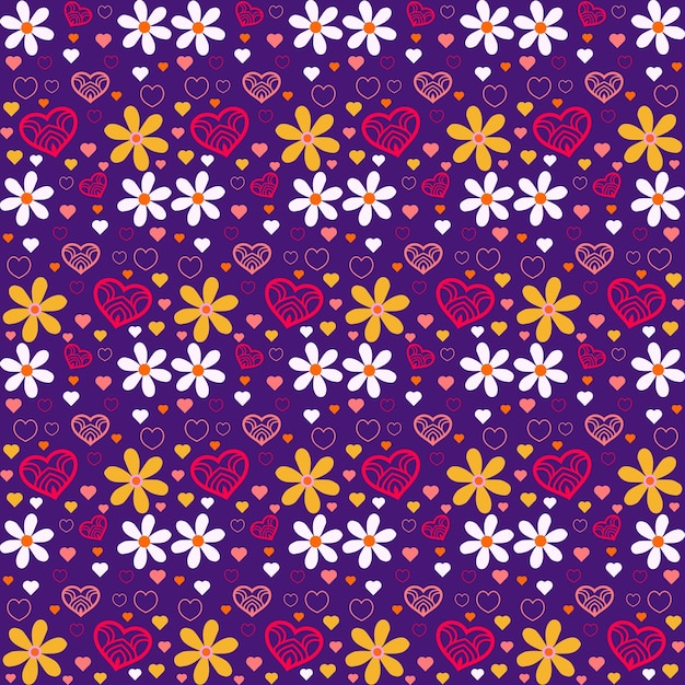 Patrón de flores planas planas orgánicas