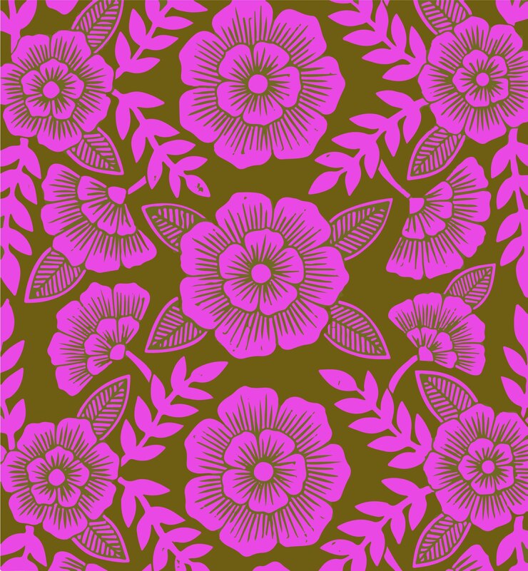 un patrón de flores púrpura y rosa por persona