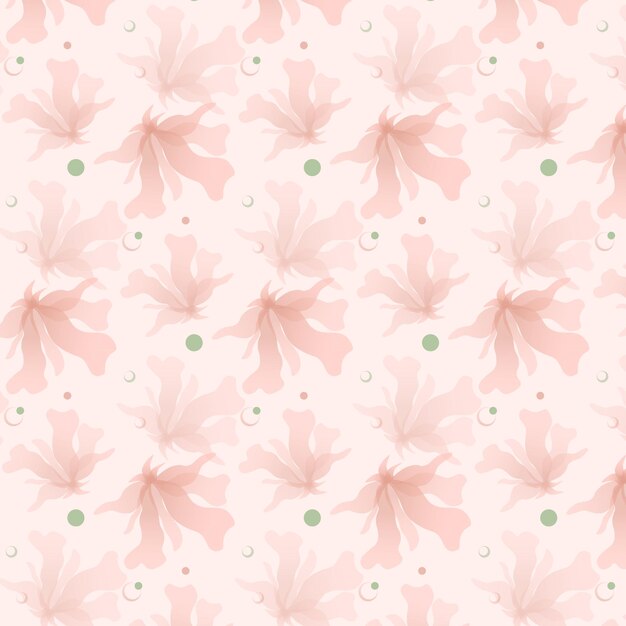 Patrón con flores rosadas delicadas translúcidas sobre un fondo rosado Patrón sin costura Vector EPS10
