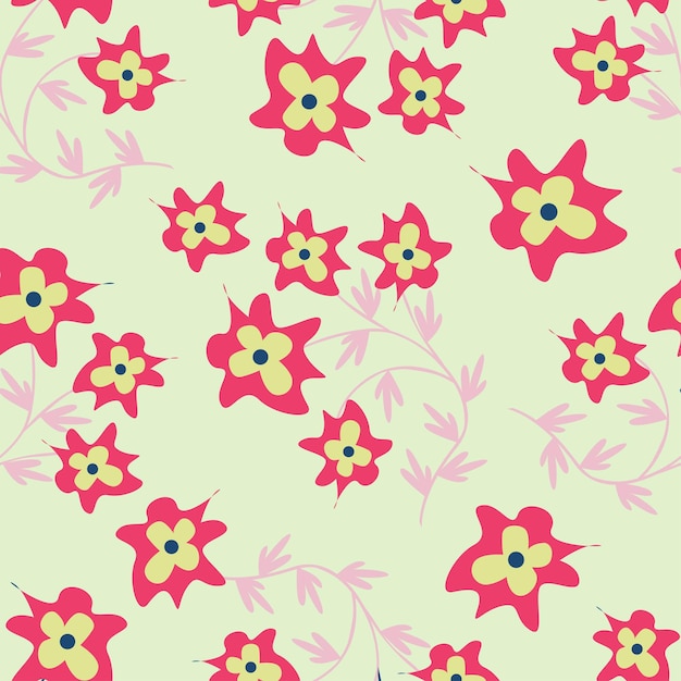 un patrón de flores rosas y rosas con un fondo verde
