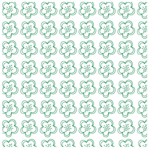 Patrón de flores verdes sobre un fondo blanco