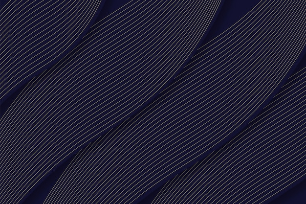 Patrón de fondo abstracto azul oscuro sin costuras con líneas doradas