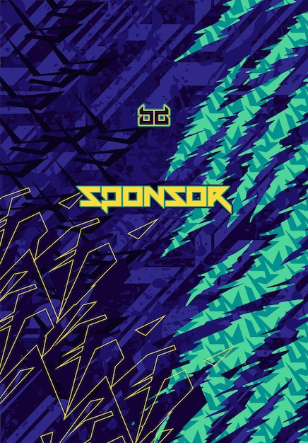 Patrón de fondo abstracto futurista para el diseño de jersey deportivo