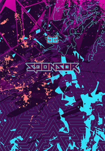 Patrón de fondo abstracto futurista para el diseño de jersey deportivo