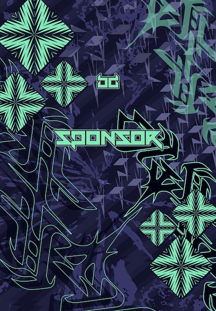 Patrón de fondo abstracto futurista vectorial para el diseño de camisetas deportivas