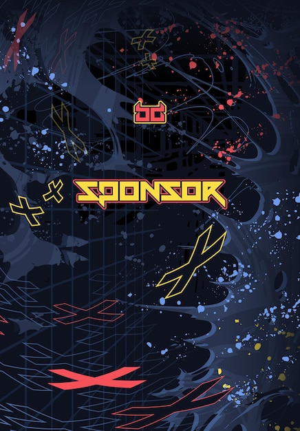 Patrón de fondo abstracto futurista vectorial para el diseño de camisetas deportivas