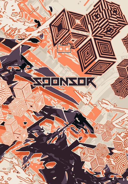Patrón de fondo abstracto futurista vectorial para el diseño de camisetas deportivas