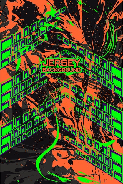 Patrón de fondo abstracto de Grunge Vector verde y naranja para el diseño de camisetas deportivas