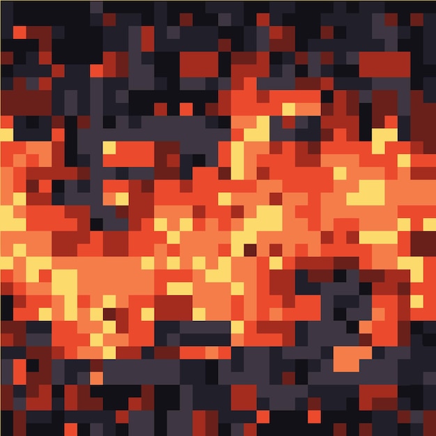 patrón de fondo de bloques de lava de píxeles de nivel de juego de consola retro textura de píxele cúbico