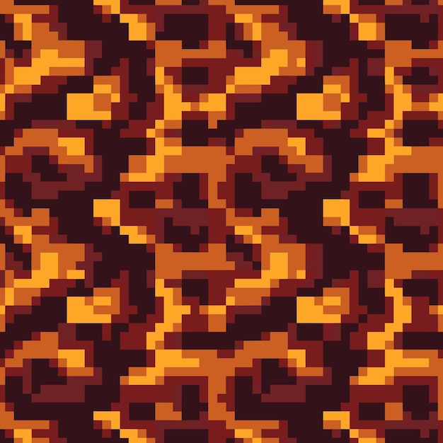 patrón de fondo de bloques de lava de píxeles de nivel de juego de consola retro textura de píxele cúbico