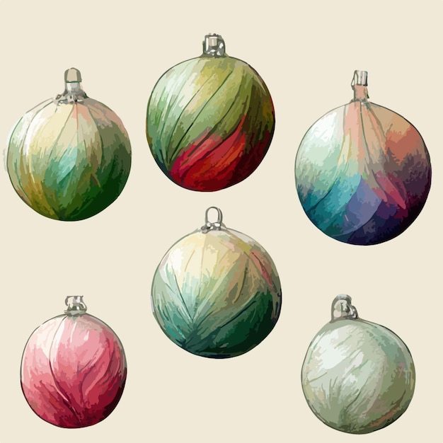 Patrón de fondo de bolas de acuarela de bolas de decoración de Navidad perfecta vacaciones de invierno