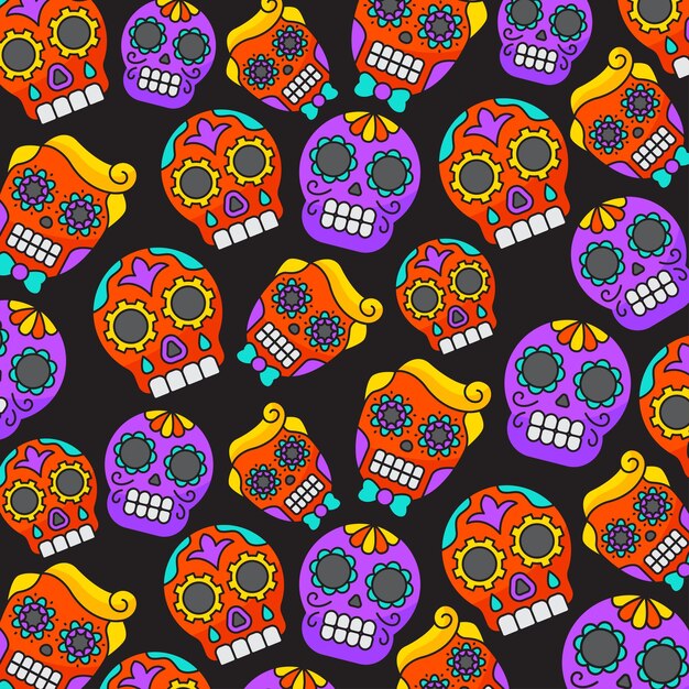 Vector patrón de fondo de celebración die de muertos