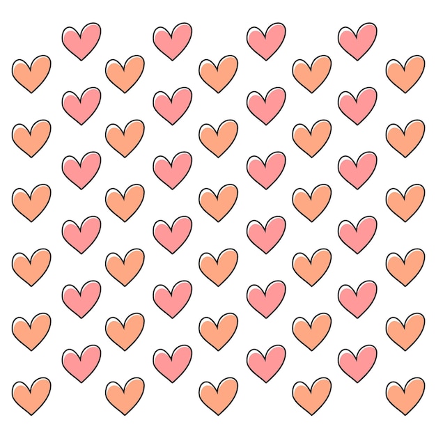 Patrón de fondo de corazones de color rosa