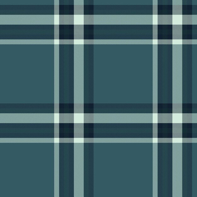 Patrón de fondo sin costuras de textil de textura de cuadros con un tejido de tartán vectorial a cuadros en colores cian y oscuros