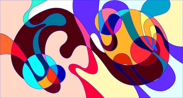Patrón de fondo fluido y líquido psicodélico abstracto colorido vectorial