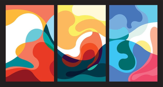 Patrón de fondo fluido y líquido psicodélico abstracto colorido vectorial
