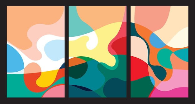 Patrón de fondo fluido y líquido psicodélico abstracto colorido vectorial