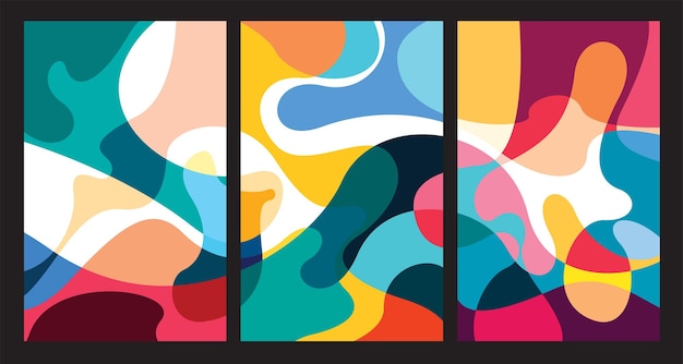 Patrón de fondo fluido y líquido psicodélico abstracto colorido vectorial