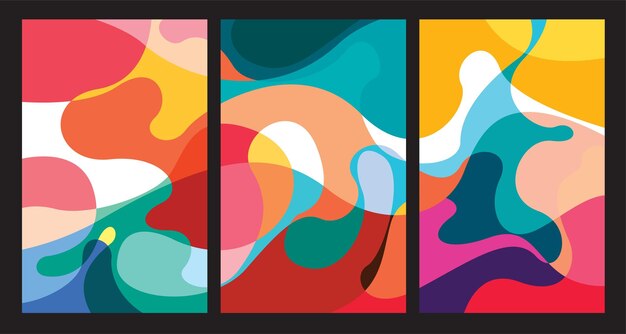 Patrón de fondo fluido y líquido psicodélico abstracto colorido vectorial