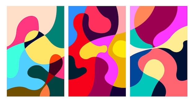 Patrón de fondo fluido y líquido psicodélico abstracto colorido vectorial