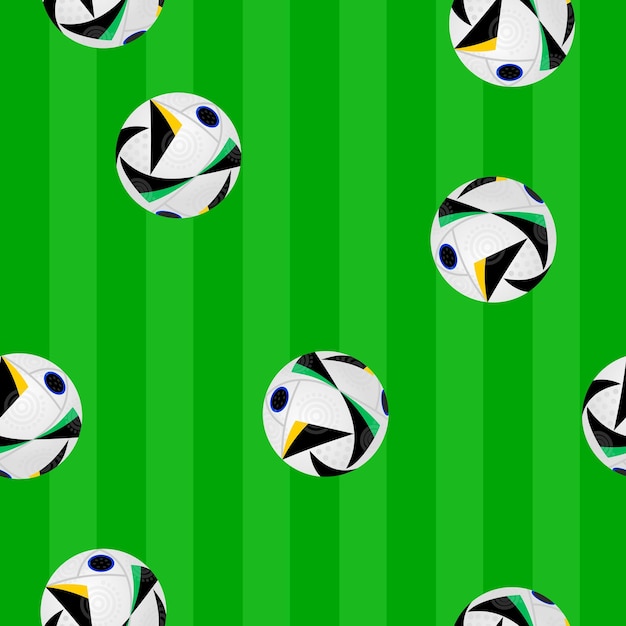 patrón de fondo de fútbol verde con bolas