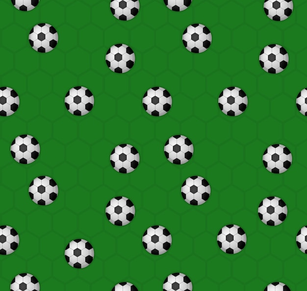 patrón de fondo de fútbol verde con bolas