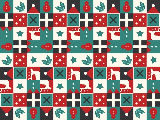 patrón de fondo geométrico de navidad plantilla de vector abstracto sin costura ornamento de vacaciones arte de invierno